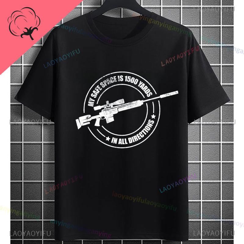 Yeah I Shoot Like A Girl Sniper Rifle Graphic Tshirt 100 Cotton Short Sleeve Round Neck Streetwear Humor Style Tshirt