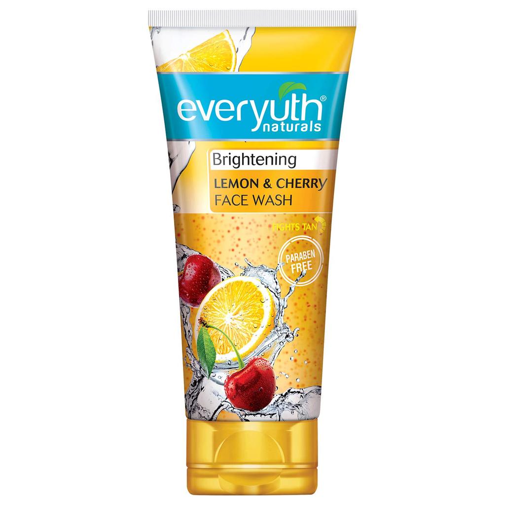Everyuth Naturals Brightening Lemon And Cherry Face Wash 150g Pack For Deep Cleansing Oil Control Tan Reduction