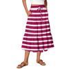 Ladies' Striped Printed Casual Elastic Waist Drawstring Skirt