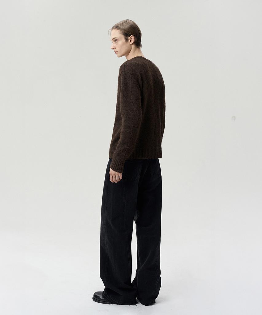Liimaen Unisex Wool Blend Knit Top Chocolate