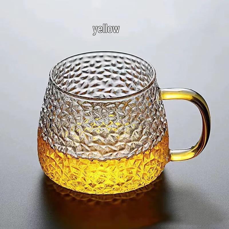 Hammered Glass Teacup with Green Handle