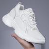 Men's 8CM Height-Increasing Thick Sole Casual Dad Sneakers - Trendy, Versatile White Genuine Cowhide Shoes