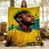 1PC Soccer Star Outdoor Blanket Lightweight Flannel, Soft & Warm, All-Season Use for Sofa, Outdoor, Camping, Living Room, Office81