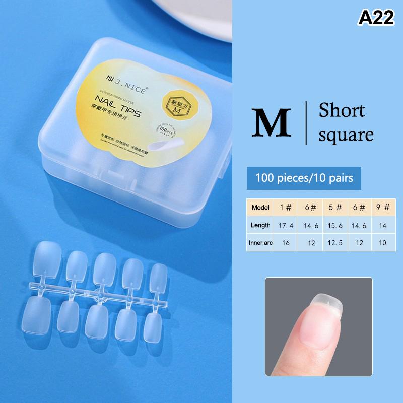 100 Pièces Embouts d'Ongles Amande Couvrance Totale Mat Gel Souple Faux Ongles Pour Salon de Manucure DIY Manucure Maison Création d'Art pour Ongles