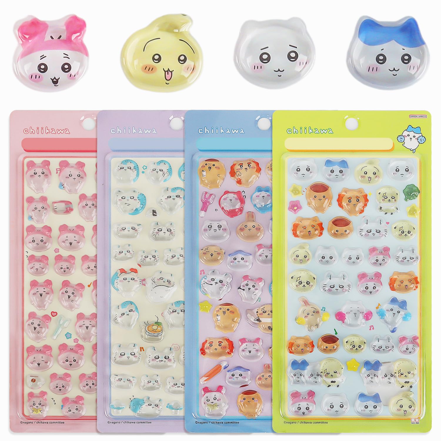 

Absdefen 3D Embossed Sticker Set Epoxy Resin Cartoon Manga Cute Kids Girls DIY Notebook Phone Decoration Removable Stress Relief