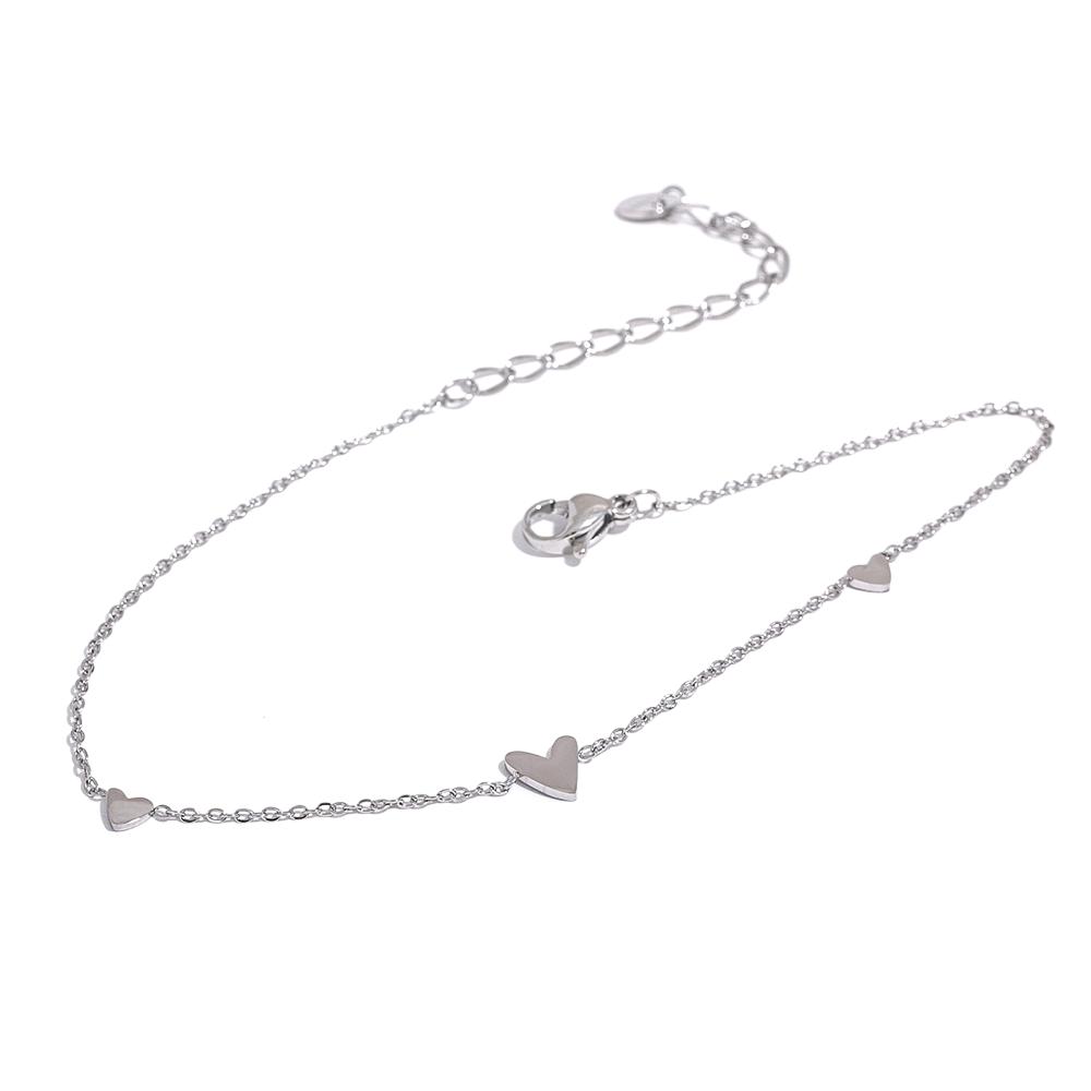 

Yhpup Rust Proof Stainless Steel Heart Chain Anklet Gold Silver Color 18K PVD Plated Summer Fashion Jewelry for Women