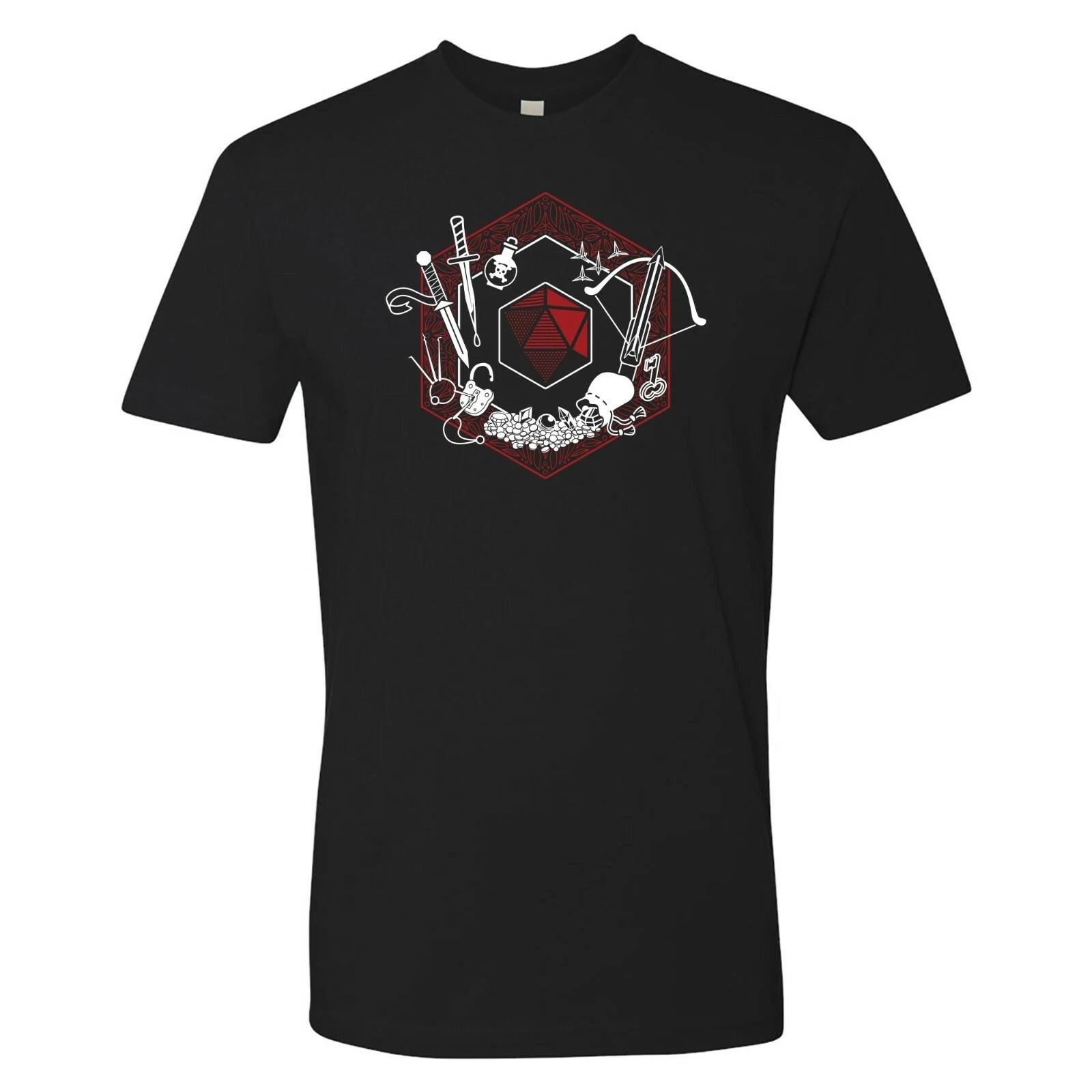 RPG Class Crest Rogue - Tabletop Games d20 Premium Cotton T Shirt - Black L