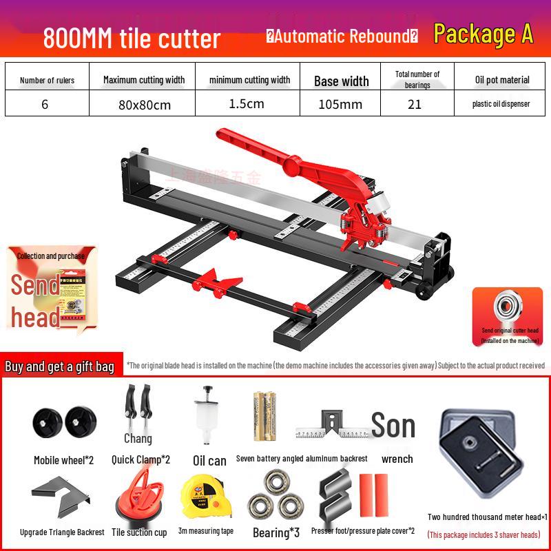 Manual Push Tile Cutter with Laser Precision for Ceramic and Floor Tiles