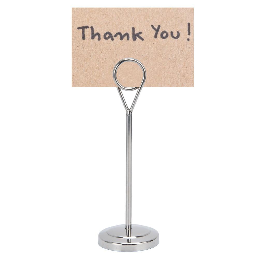 Stainless Steel Table Number Holder Ring Clamp Picture Stand Photo Stands  Hotel Restaurant Home