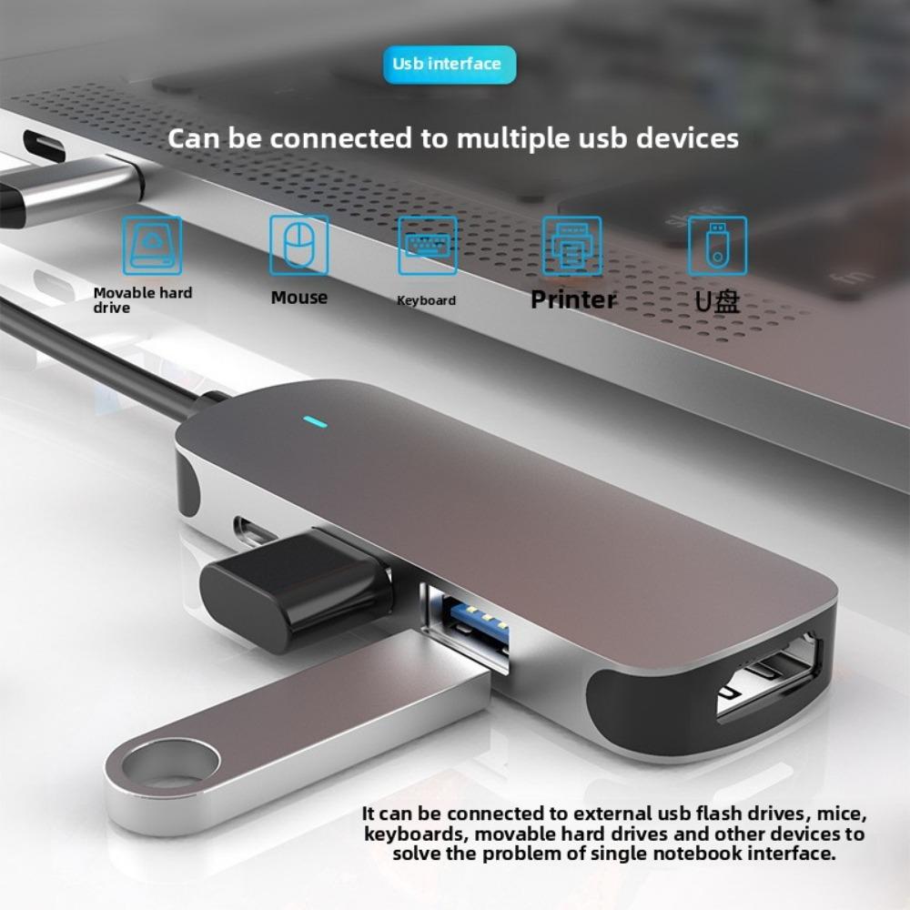 4 in 1 Type C USB Hub Dock Multi Port Adapter for Laptop PC MacBook Expand Connectivity