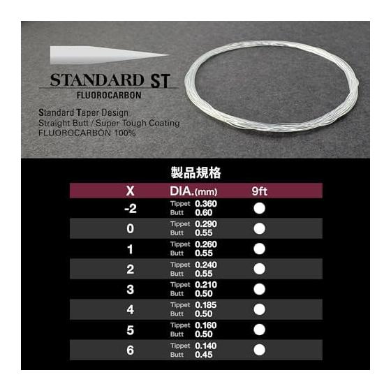 VARIVAS Tapered Leader Standard ST Fluoro 9ft