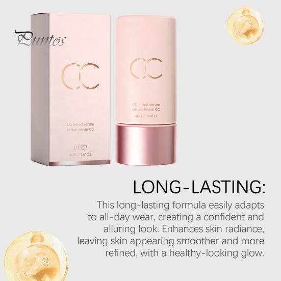 Natural Finish Makeup Cream 40G Color Correcting Tinted CC Cream, Lightweight Buildable Coverage Hyaluronic Acid Facial Skin Tone Balancing