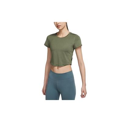 Casual Printed Yoga Quick-Dry Breathable Eco-Friendly Durable Solid Color Short Sleeve T-Shirt Women Tops Medium-Olive-Green DM7337-222