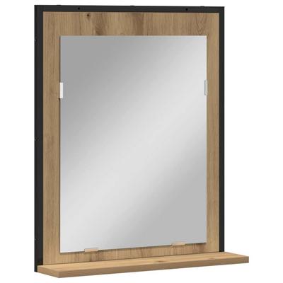 Artisan Oak Mirror 50 X 12 X 60 Cm Glass and Engineered Wood