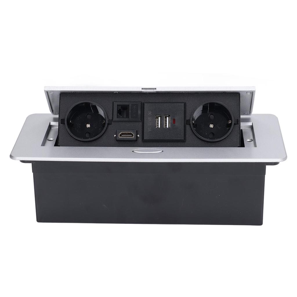 Desktop Socket 16A Power Strip Table Connection Box Dual USB EU Standard AC 250V Welding Free for Of