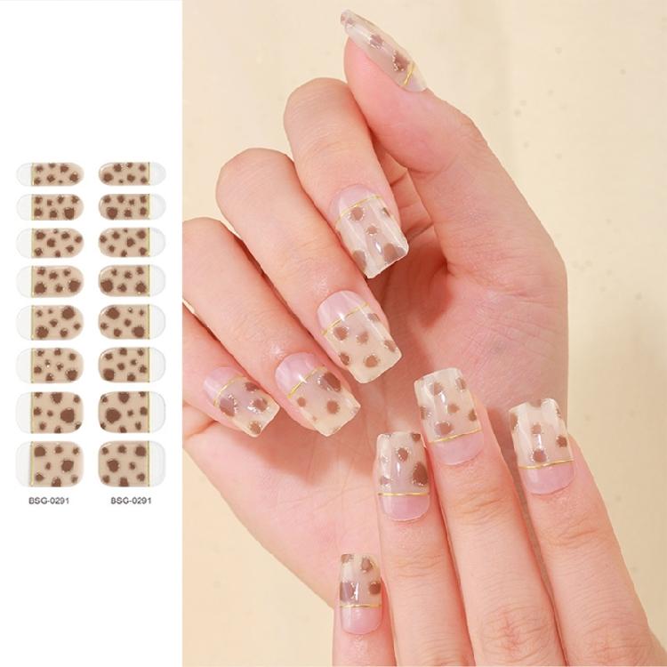 Semi Cured Gel Nail Polish Strips Gel Nail Full Wraps Strips Gel Nail Stickers