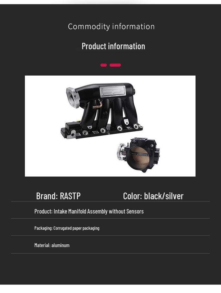 Sací potrubí a škrticí klapka pro 06-11 Honda Civic Si K20Z FN2 (Senzor není součástí dodávky)