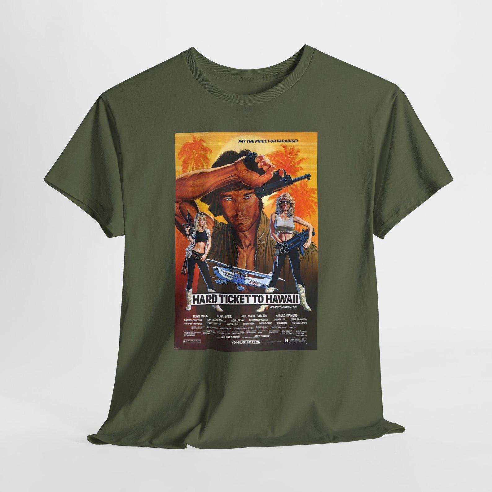 Hard Ticket to Hawaii movie Unisex Heavy Cotton Tee, Graphic Tee, Retro Tee, Classic Action Tee, 80s Movie Shirt, S