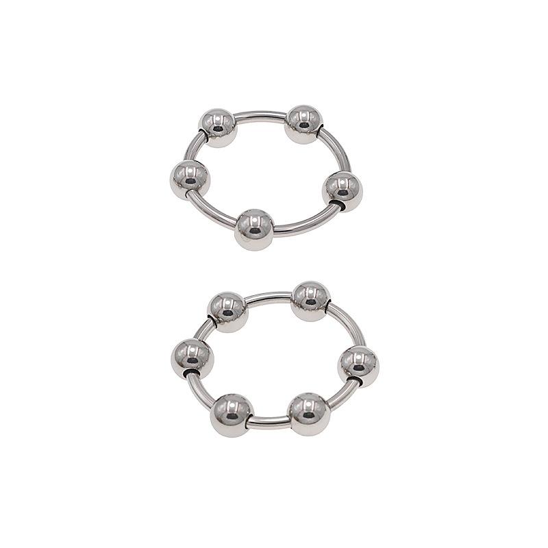 Stainless Steel Multiple Beads Sex Rings Penis Lantern Ring Prepuce Blocking and Strengthening Essence Assisting Emotion Stimulation Alternative