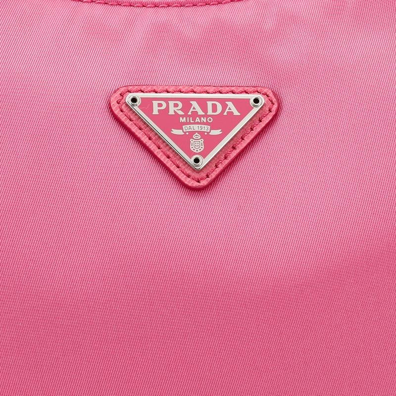 Prada 2000 Triangle Label Nylon Nylon Bag Underarm Bag Handbag Shoulder Bag Women's Begonia Pink Dark Pink