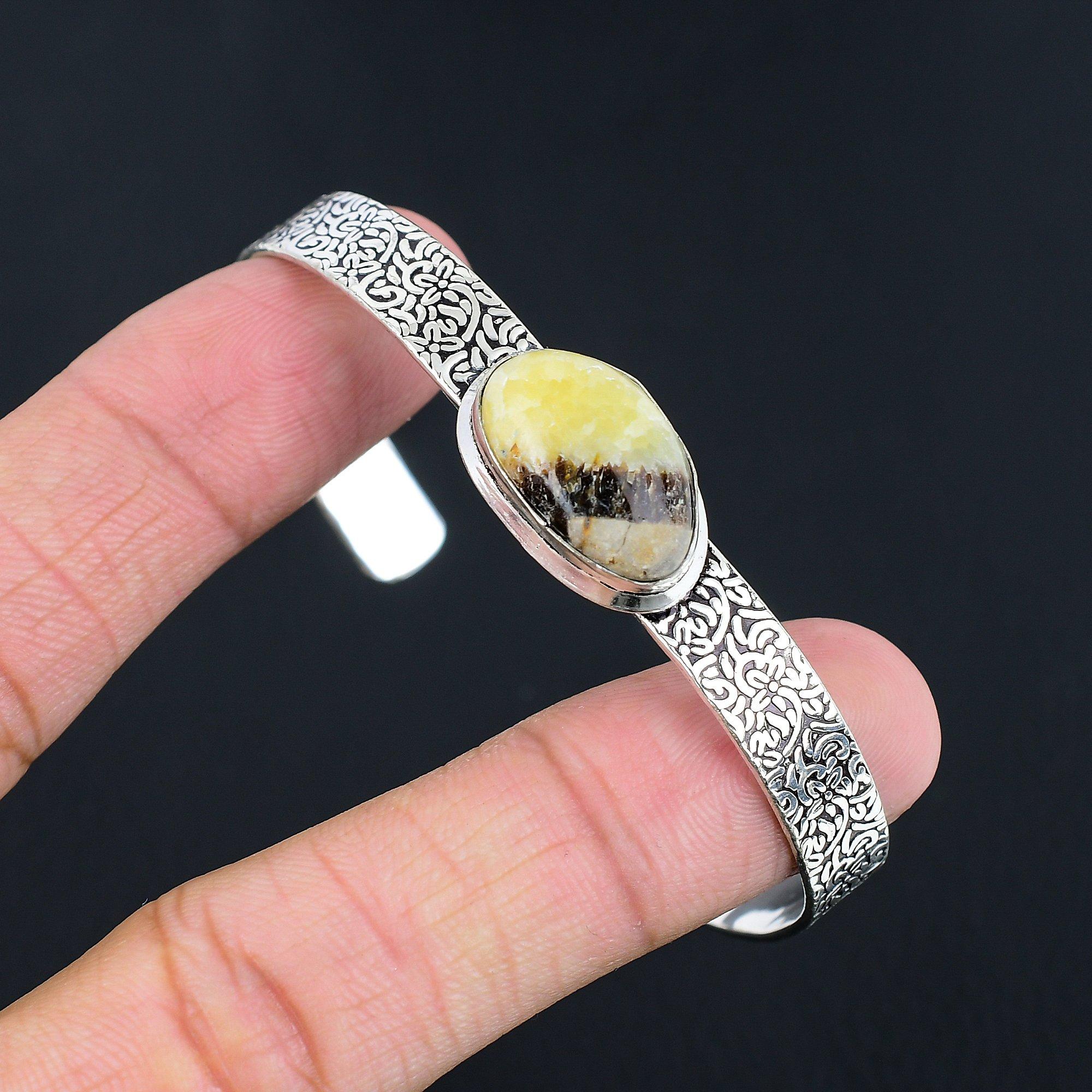 

Серебряный браслет 925 пробы с овальным камнем септария, ювелирное изделие на годовщину, день рождения Adjustable