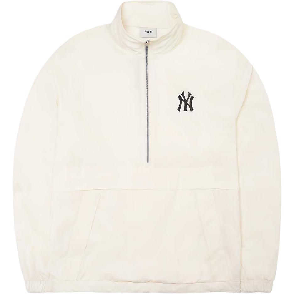 MLB Base Logo Jackets Unisex Ivory White Stand Collar Moderate Other 3AWJB0221-50IVS XL