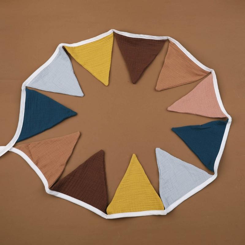 Modern & Stylish Cotton Bunting Flags Contemporary Flag Garland for Baby Shower Party Decor & Newborn Photography Props