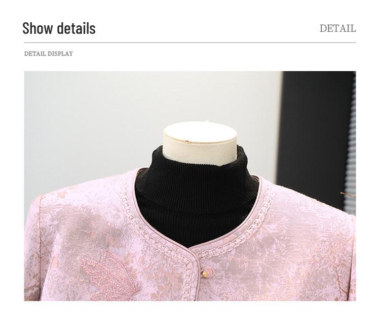 Mother's Day Chinese Style Retro Spring Jacket for Middle-Aged and Elderly Women - Short, Fashionable Temperament Top