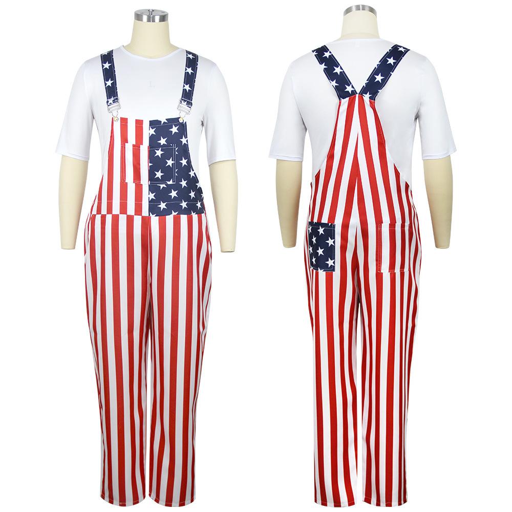2026 Independence Day American flag couple overalls, Halloween stage show costumes