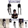 Parrucca Cosplay di Mercoledì Addams Capelli Intrecciati Per Halloween Natale Festa in Maschera