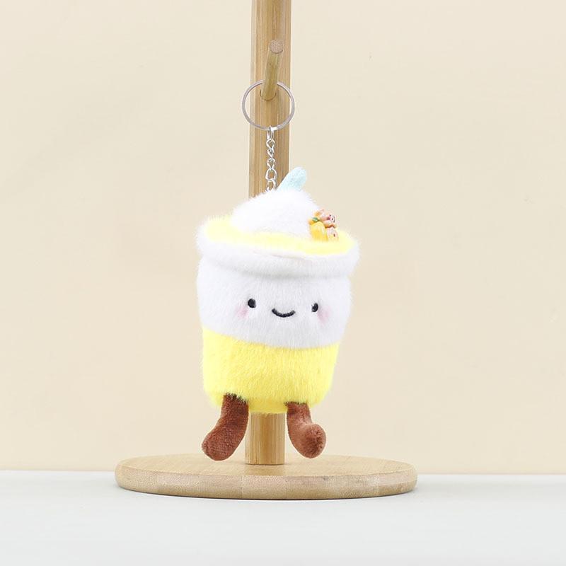 Tea Cup Milk Backpack Decor Stuffed Toy Pp Cotton Short Plush Keychain For Kids