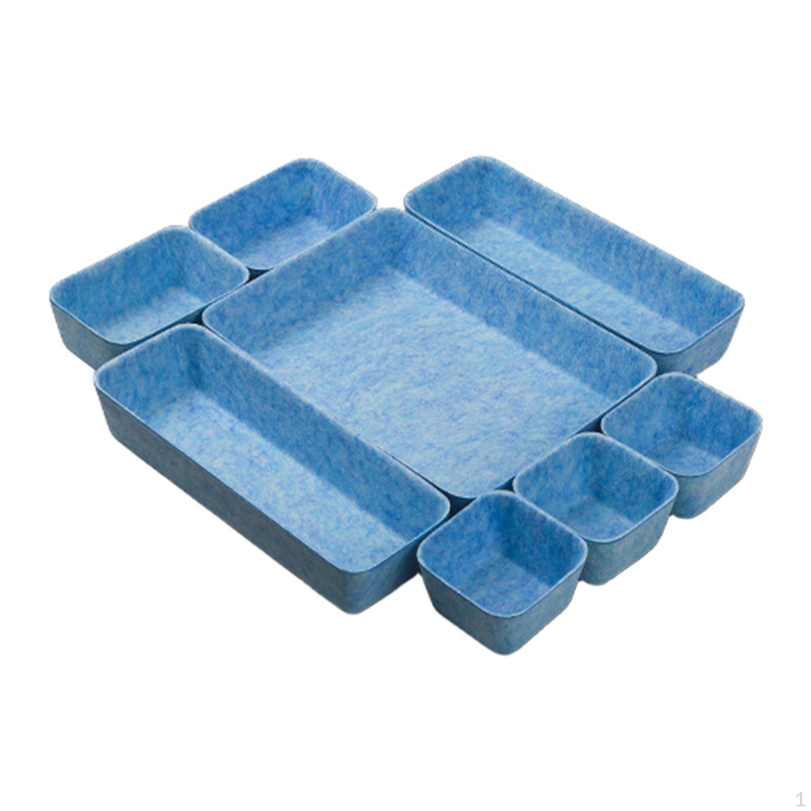

8 штук Фетровые органайзеры для ящиков, контейнеры, многоцелевые, экономящие место разделители, для стола синий