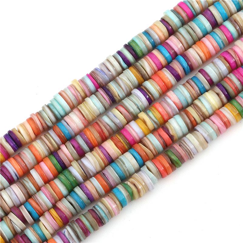 Naturmuschel gefärbter runder Scheiben-Abstandshalter für DIY Armband- & Halskettenherstellung