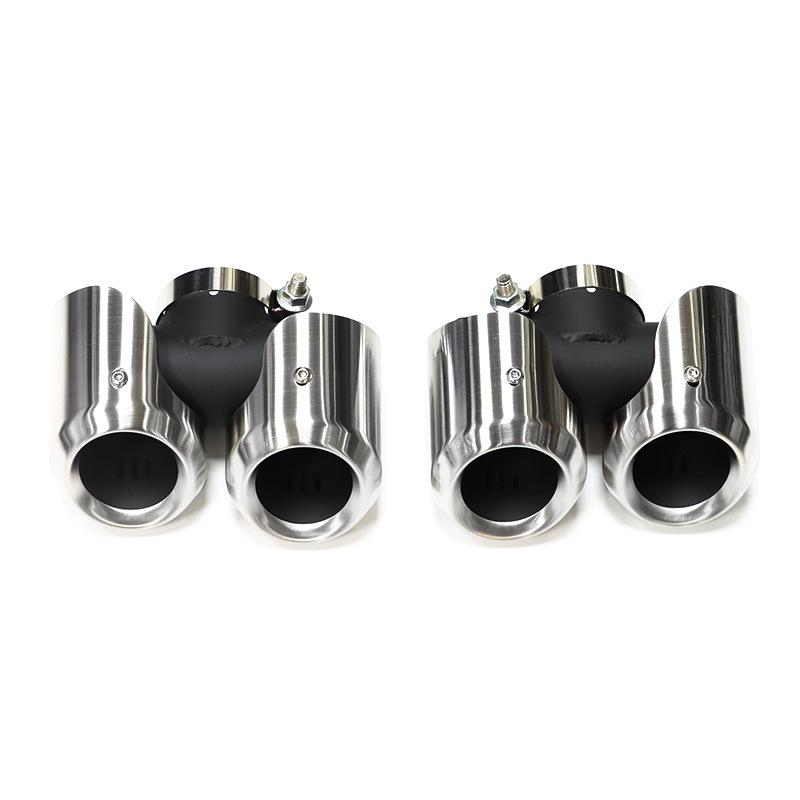 Black Stainless Steel Quad Exhaust Tips for 20-24 Land Rover Defender 90/110