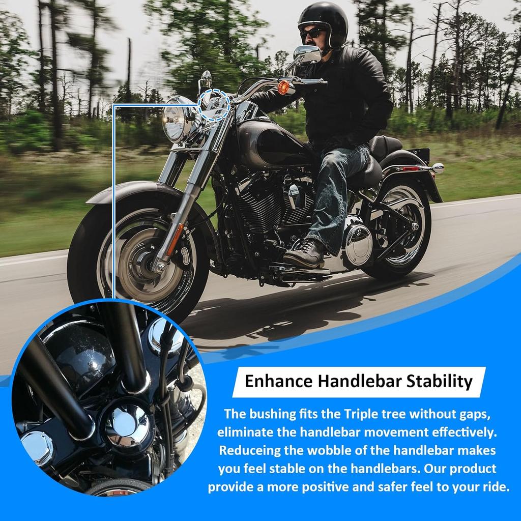 Wsays CNC Handlebar Riser Bushings Solid Billet Aluminum Compatible with Harley Sportster XL 1984-2022, Fit Softail FXR 1984-2017 Fit Dyna FXDL/I