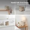 Woven Laundry Basket with Liner Decorative Storage Rigid for Bedroom