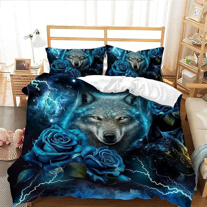 Three-Piece Bedding Home Textiles Animal Digital Printing Quilt Cover Sheet Kit