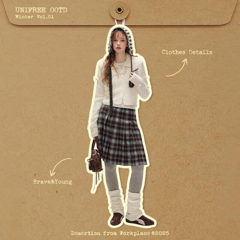 UNIFREE French Knit Bow Cardigan