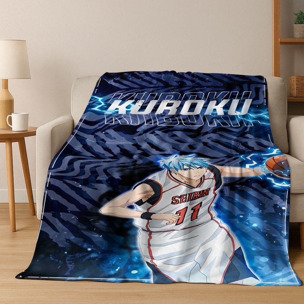 Anime Kuroko's Basketball Cartoon Art Flannel Blanket,Cozy Soft Throw Blanket for Home Bedroom Bed Sofa Picnic Cover Gift Kids