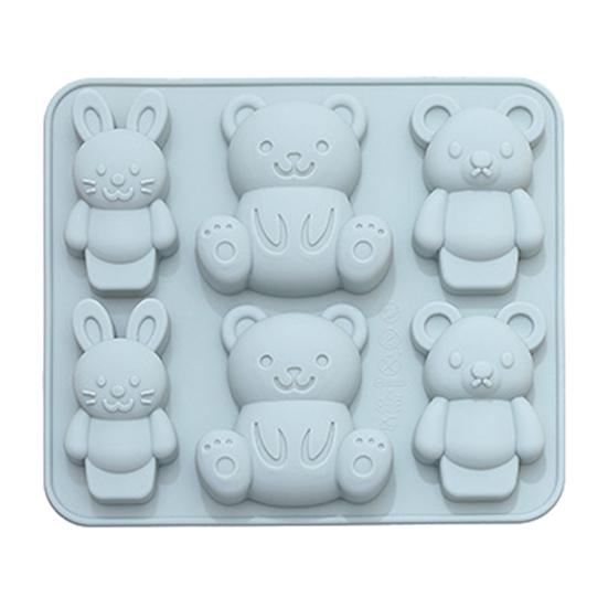 

Форма для выпечки, устойчивая к высоким температурам, легко снимается с формы, антипригарная, многоразовая, пищевая, для изготовления тортов, животных, медведей синий