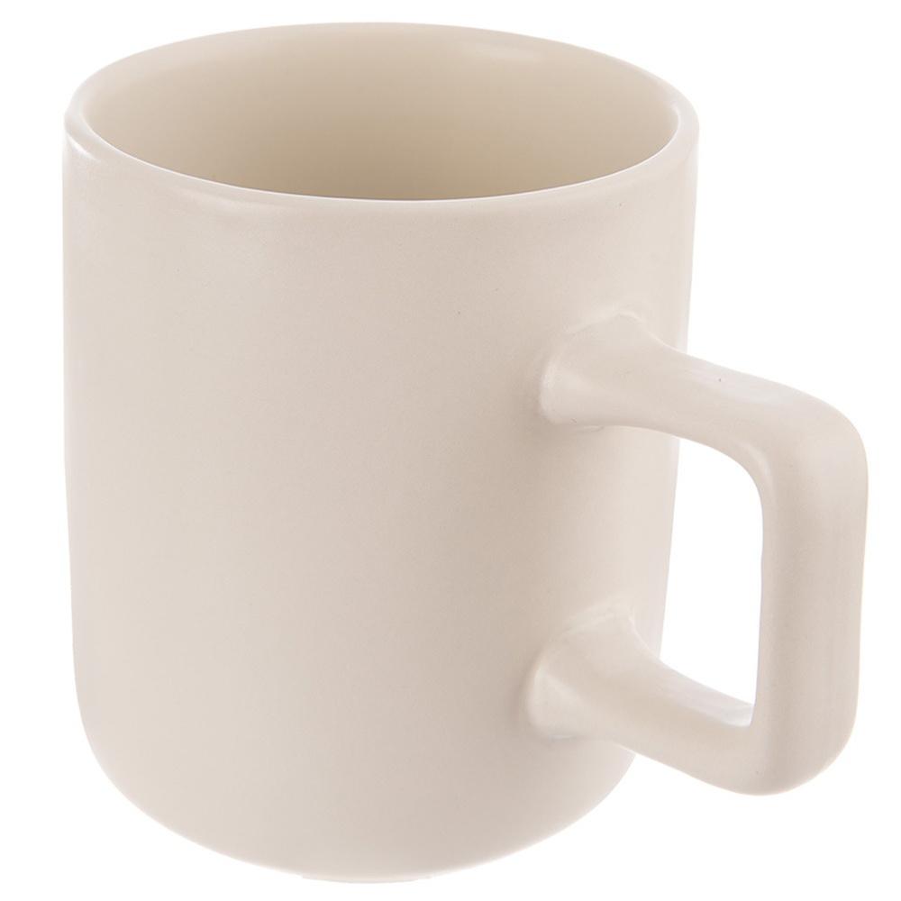 Kubek Ceramiczny do Kawy Herbaty Napojów Ciepłych Zimnych Kremowy 380 ml