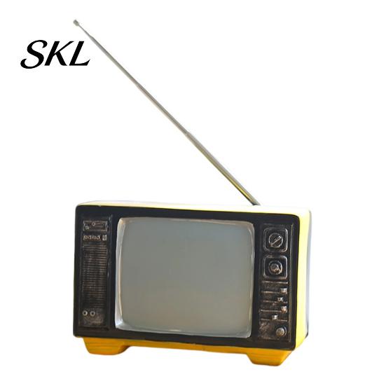 Mini Vintage Radio Ornament Model Desk Ornament, Retro Home Decoration Toy, Miniature Old Distressed Finish for Living Room Office Decor Wooden