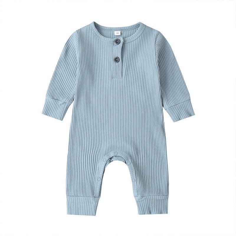 Long Sleeve Baby Romper Solid Color Simple Fashion Infant Jumpsuit Princess Style