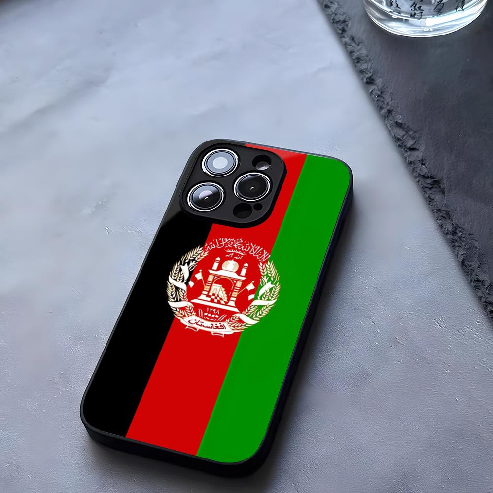 Afghan Afghanistan Flag Phone Case Tempered Glass For IPhone 17 13 14 16 12 15 11 Pro Max Plus Mini X XR SE2020 Coque