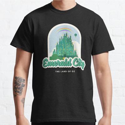Heren Mode Casual Korte Mouwen Emerald City T-shirts Oversized T-shirts