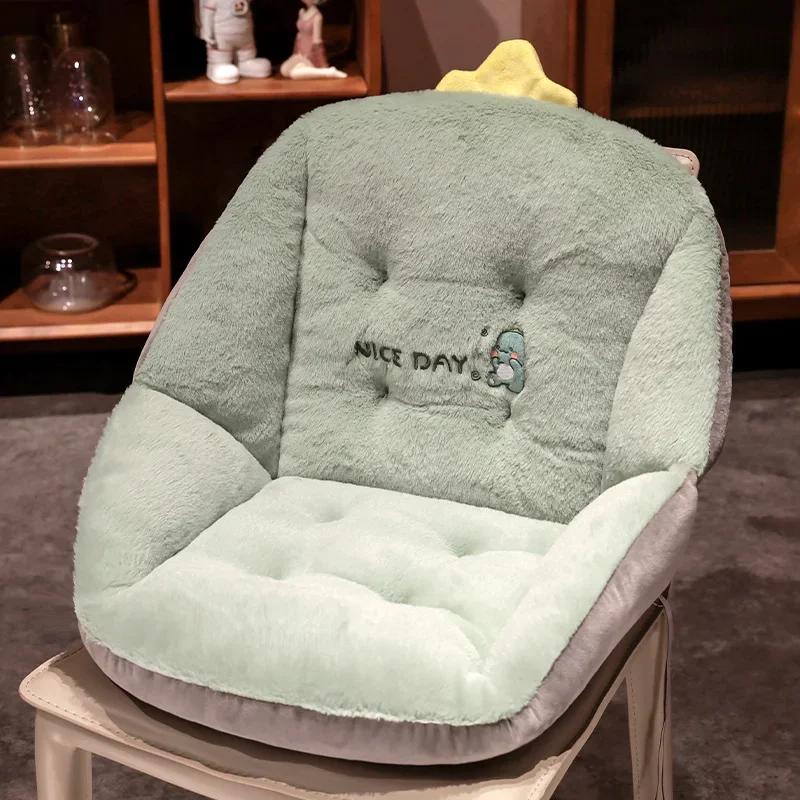 

Зимняя плюшевая утолщенная скамейка с изображением щенка хаски и динозавра, полностью обернутая теплая подушка для спальни