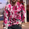 New 3D Greedy Snake Print Mens Tshirts Long Sleeve Tees Round Neck Casual Pullover Mens Clothing Plus Size