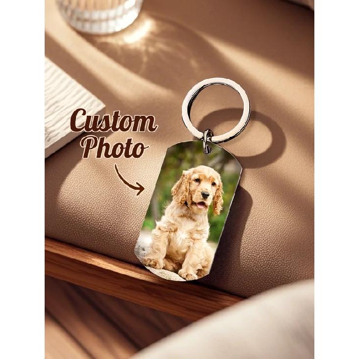 Personalized Pet Photo Keychain Custom Dog Memorial Gift Pet Loss Keepsake for Dog Lovers Anniversary Christmas Gift