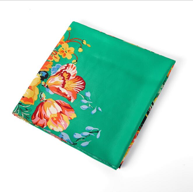 New Brand Shawl 100% Twill Silk Scarf Floral 130cm Square Scarves Print Kerchief Bandana Woman Headband Hijab Scarves Wraps
