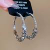 111 silver needle light luxury high-end circle earrings design sense sequins broken silver earrings fashion personalized earrings